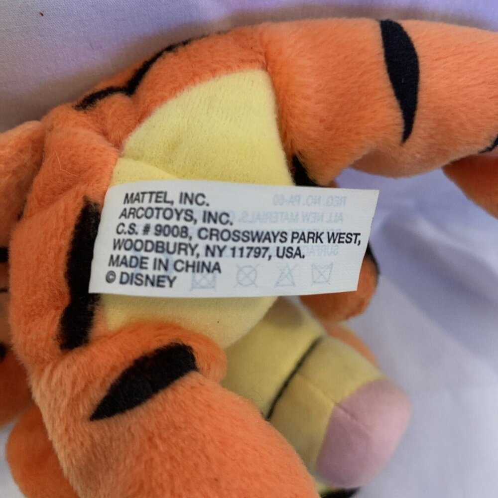 Tigger Plush - Star Bean Arcotoys Mattel - #2 Pooh Series 1999 7" Stuffed Animal - Picture 12 of 12